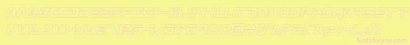 commandoverrideoutital Font – Pink Fonts on Yellow Background