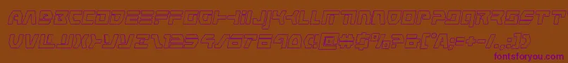 commandoverrideoutital Font – Purple Fonts on Brown Background