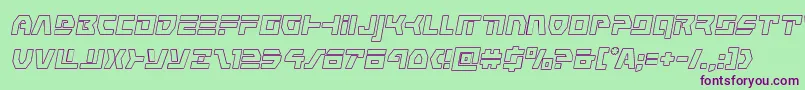 commandoverrideoutital-Schriftart – Violette Schriften auf grünem Hintergrund