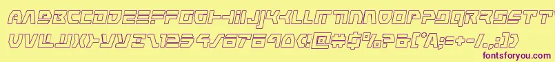 commandoverrideoutital Font – Purple Fonts on Yellow Background