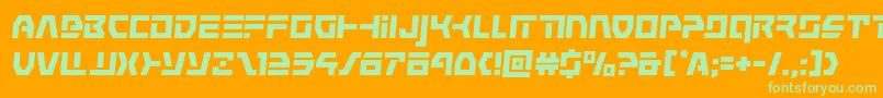 commandoverridesemital Font – Green Fonts on Orange Background