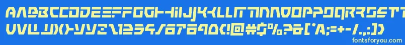 commandoverridesemital Font – Yellow Fonts on Blue Background