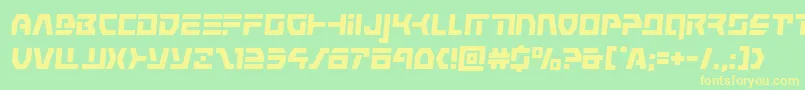 commandoverridesemital Font – Yellow Fonts on Green Background