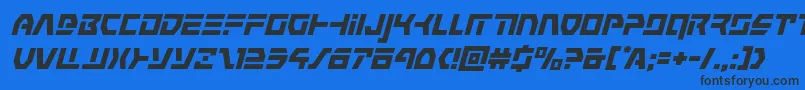 Шрифт commandoverridesuperital – чёрные шрифты на синем фоне