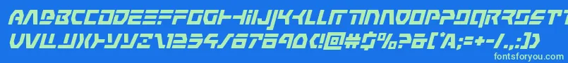 commandoverridesuperital Font – Green Fonts on Blue Background