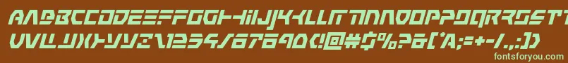 commandoverridesuperital Font – Green Fonts on Brown Background