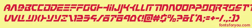 commandoverridesuperital Font – Red Fonts on Yellow Background