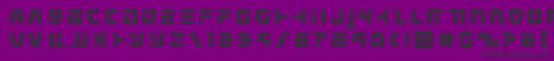 commandoverridetitle-fontti – mustat fontit violetilla taustalla