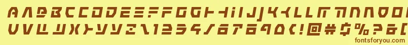 commandoverridetitleital-Schriftart – Braune Schriften auf gelbem Hintergrund