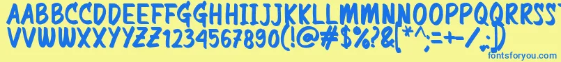 Commemorate Font – Blue Fonts on Yellow Background