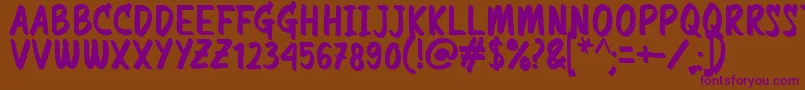 Commemorate Font – Purple Fonts on Brown Background
