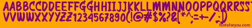 Commemorate Font – Purple Fonts on Orange Background