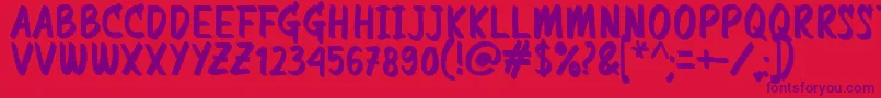 Commemorate Font – Purple Fonts on Red Background