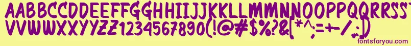 Commemorate Font – Purple Fonts on Yellow Background