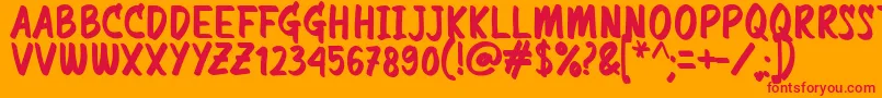 Commemorate Font – Red Fonts on Orange Background