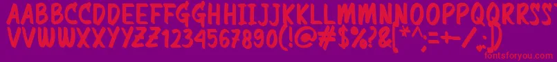 Commemorate Font – Red Fonts on Purple Background