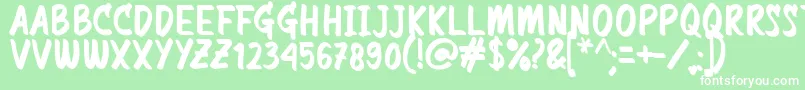 Commemorate Font – White Fonts on Green Background
