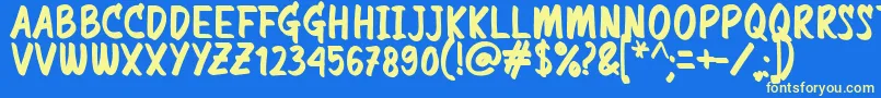 Commemorate Font – Yellow Fonts on Blue Background