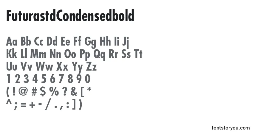 A fonte FuturastdCondensedbold – alfabeto, números, caracteres especiais