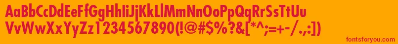 FuturastdCondensedbold Font – Red Fonts on Orange Background