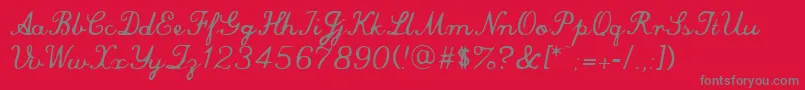 Fonte commersial script – fontes cinzas em um fundo vermelho
