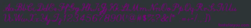 commersial script Font – Purple Fonts on Black Background