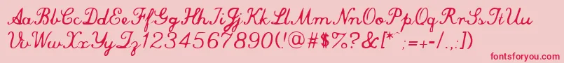 commersial script Font – Red Fonts on Pink Background