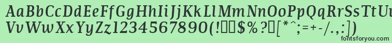 フォントCOMMI    – 緑の背景に黒い文字