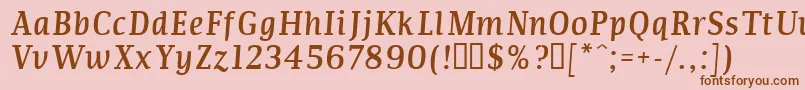 COMMI    Font – Brown Fonts on Pink Background