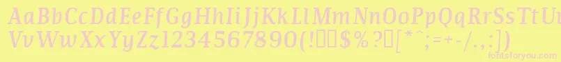 COMMI    Font – Pink Fonts on Yellow Background