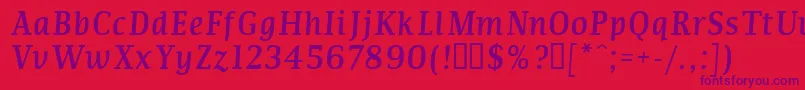 COMMI    Font – Purple Fonts on Red Background