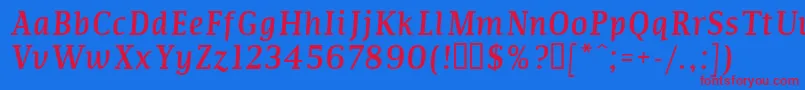 COMMI    Font – Red Fonts on Blue Background