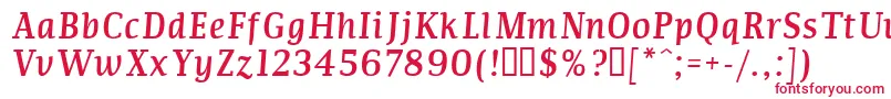 フォントCOMMI    – 白い背景に赤い文字