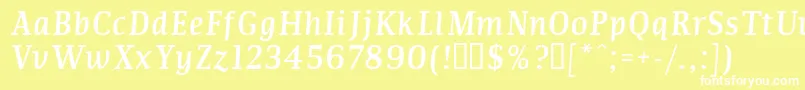 フォントCOMMI    – 黄色い背景に白い文字