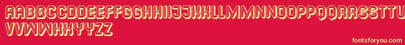 Common-Schriftart – Gelbe Schriften auf rotem Hintergrund