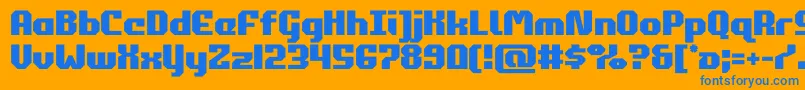 Czcionka commonwealth – niebieskie czcionki na pomarańczowym tle