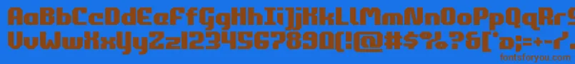 Czcionka commonwealth – brązowe czcionki na niebieskim tle
