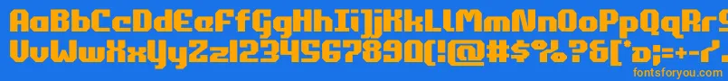 Czcionka commonwealth – pomarańczowe czcionki na niebieskim tle