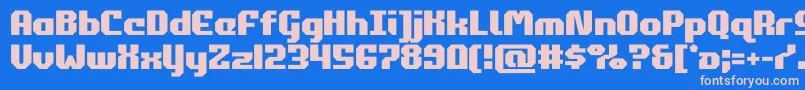 Czcionka commonwealth – różowe czcionki na niebieskim tle