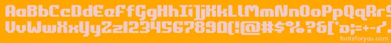 commonwealth-Schriftart – Rosa Schriften auf orangefarbenem Hintergrund