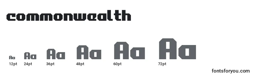 Commonwealth (123854) Font Sizes