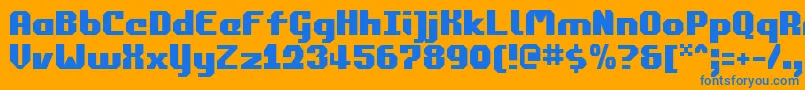 commonwealth Font – Blue Fonts on Orange Background