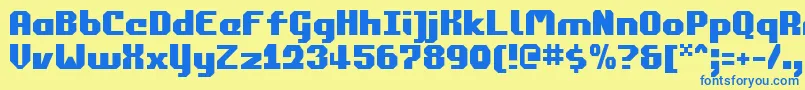 commonwealth Font – Blue Fonts on Yellow Background
