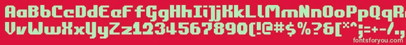 commonwealth-fontti – vihreät fontit punaisella taustalla