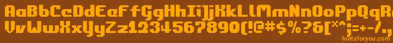 commonwealth Font – Orange Fonts on Brown Background