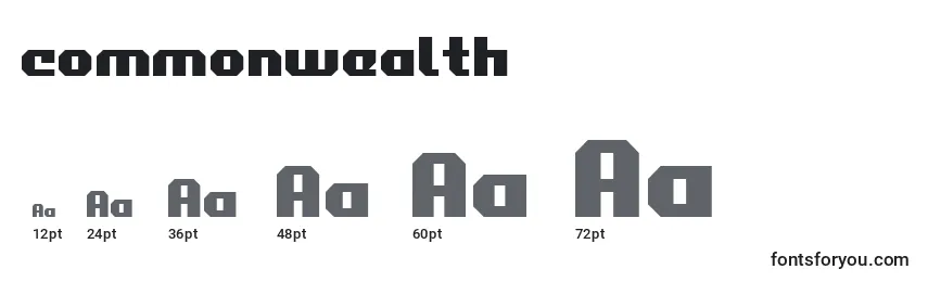 Commonwealth (123855) Font Sizes