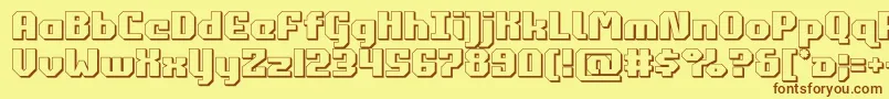 Police commonwealth3d – polices brunes sur fond jaune