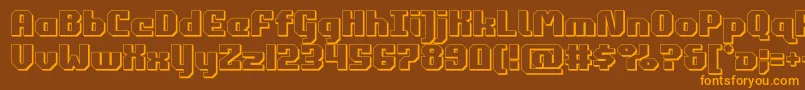 Fonte commonwealth3d – fontes laranjas em um fundo marrom