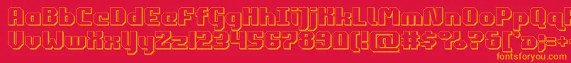 Weitere Informationen zur commonwealth3d-Schriftart commonwealth3d-Schriftart – Orangefarbene Schriften auf rotem Hintergrund