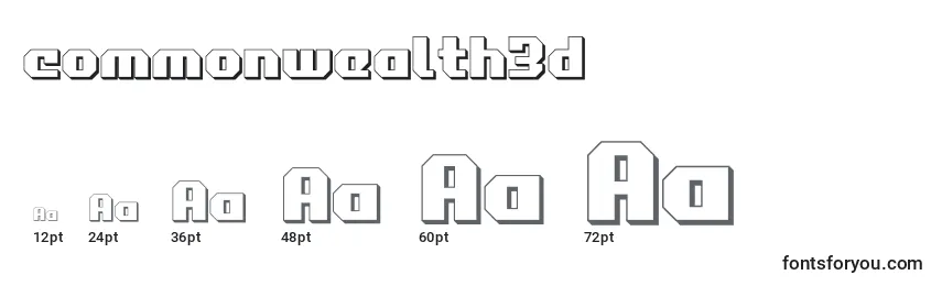 Commonwealth3d (123856) Font Sizes
